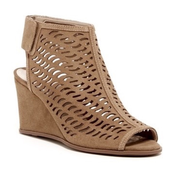 Via Spiga | delsey suede peep toe wedge NWOT - Picture 2 of 7